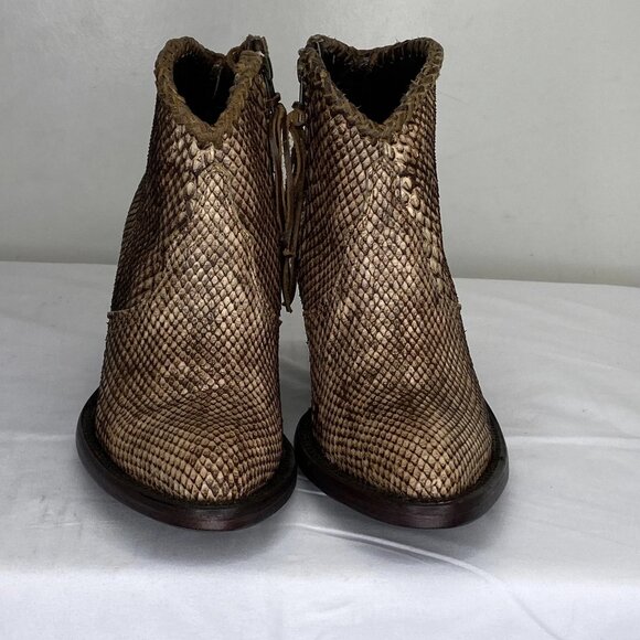 NEW ALLENS Women’s Kyra Brown Exotic High Heel Ankle Boots – Size 6B - Picture 11 of 13